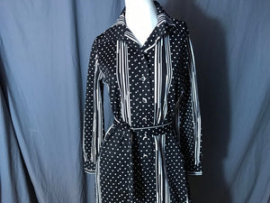 Vintage 1970’s Empress black and white dress L