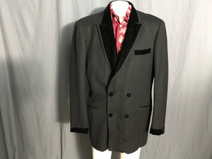 Vintage black Ramona tuxedo suit jacket w/ velvet lapel 46