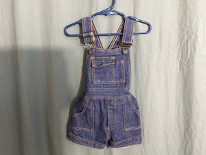 Vintage baby kids 1970’s Denim Duds blue jean overalls 3 T
