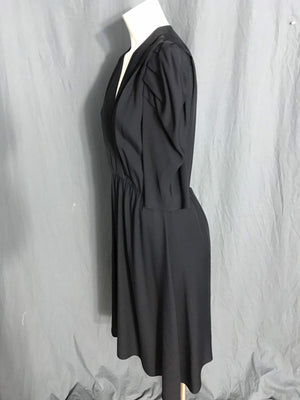 Vintage 70’s 80’s Haberdasher black rayon dress 7 M