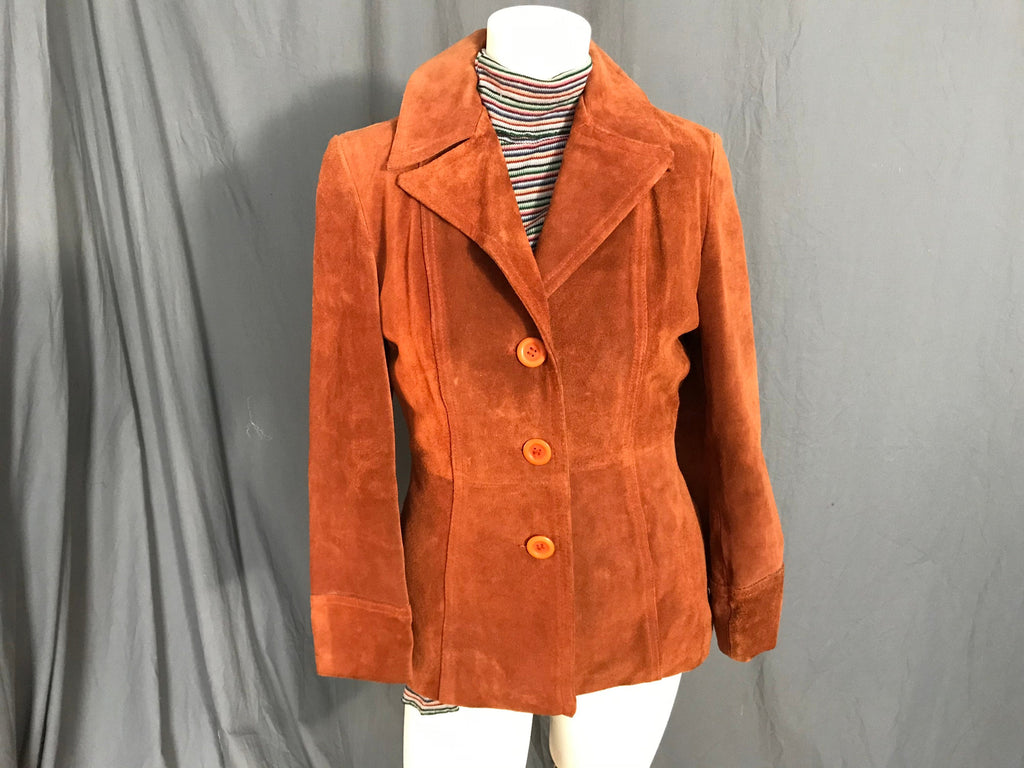 Vintage 1970’s rust cowhide leather jacket coat S