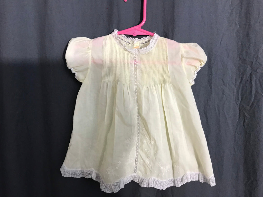 Vintage hand embroidered baby dress newborn