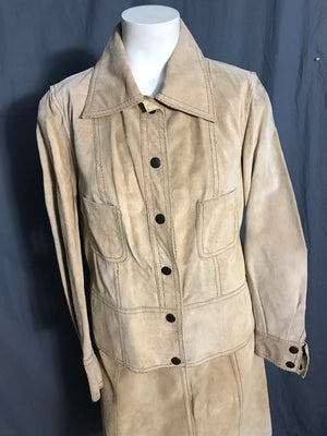 Vintage 1970’s Induyco leather jacket and skirt set M