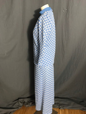 Vintage 1970’s long blue check dress with jacket M