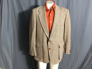 Vintage tweed The Sans A Belt sports coat suit jacket 42