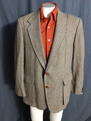 Vintage tweed The Sans A Belt sports coat suit jacket 42