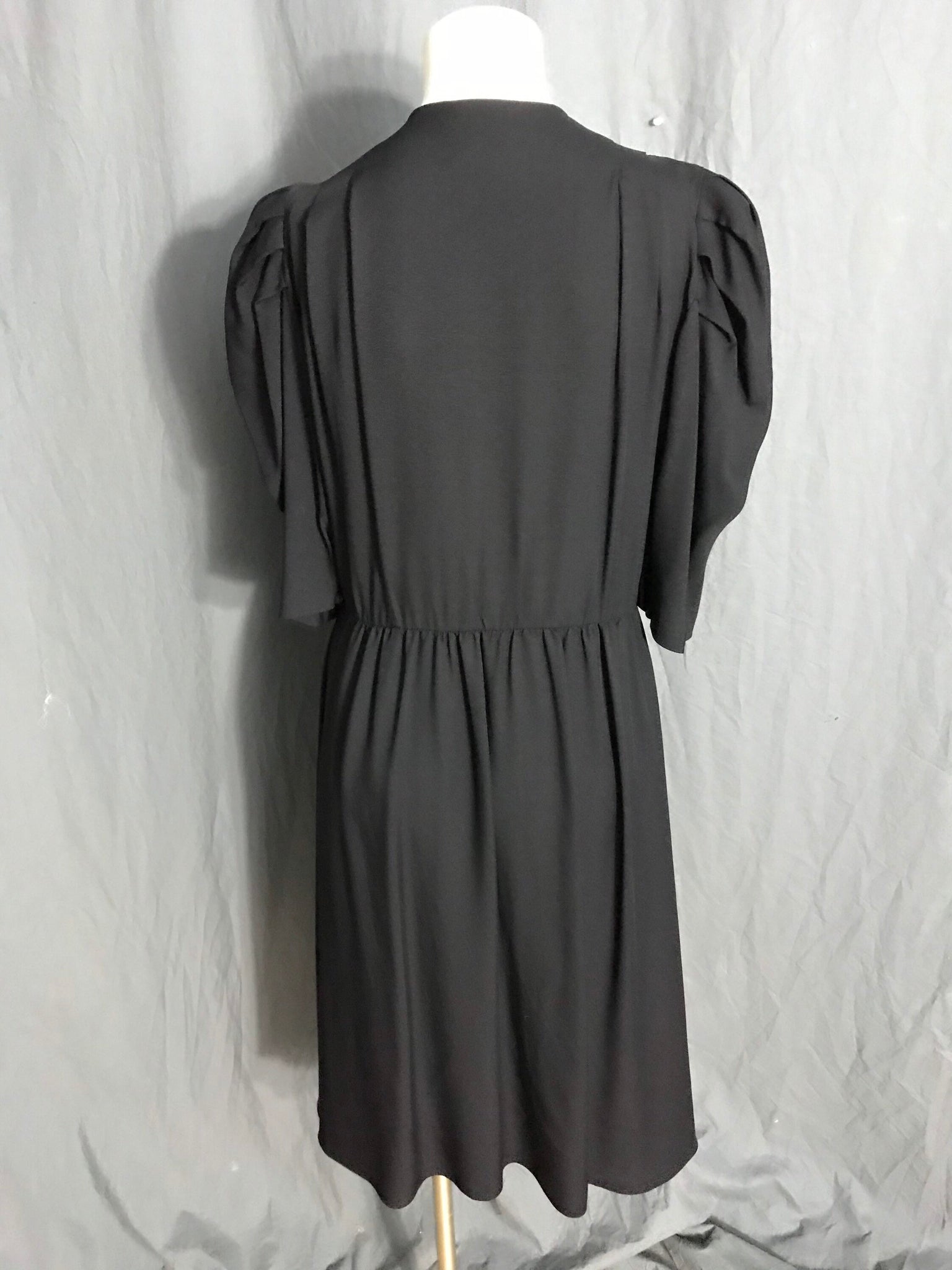 Vintage 70’s 80’s Haberdasher black rayon dress 7 M