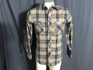 Vintage Wild West plaid 1970’s men’s shirt S