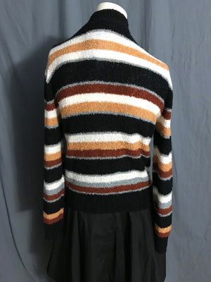 Vintage By Jove brown striped cardigan sweater L