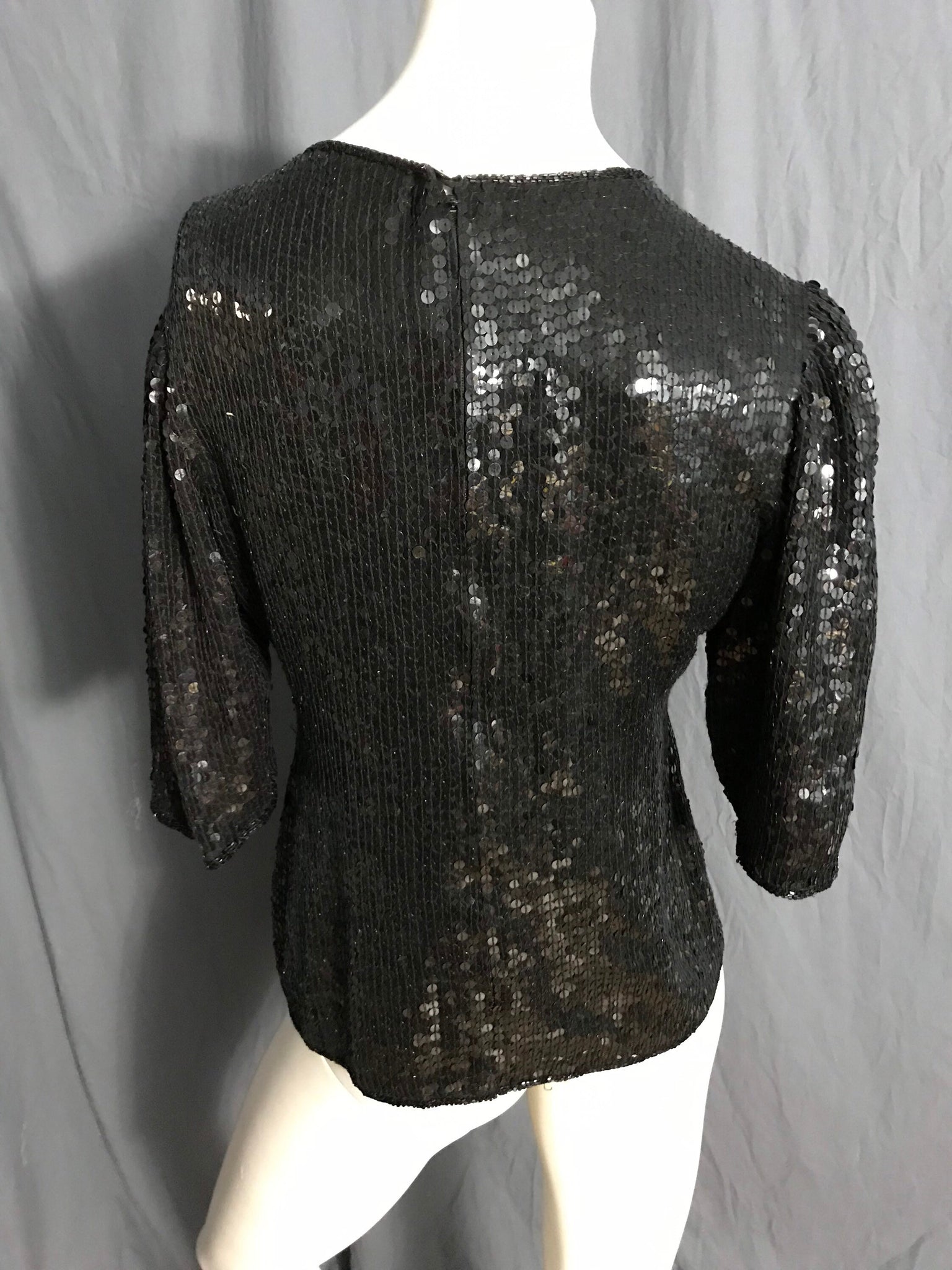 Vintage Chance Encounters 80’s black sequin top S