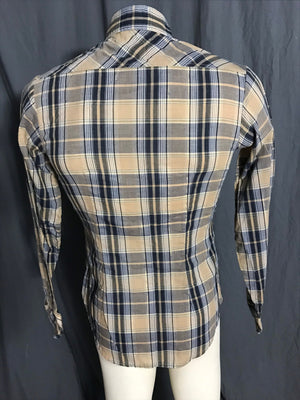 Vintage Wild West plaid 1970’s men’s shirt S