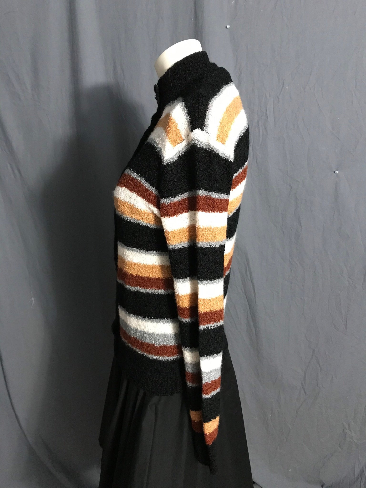 Vintage By Jove brown striped cardigan sweater L