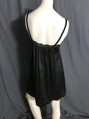 Vintage black lingerie babydoll top nightgown 34