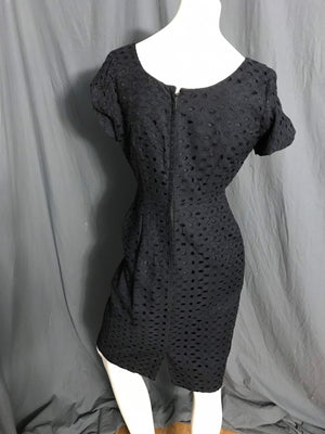 Vintage 1950’s Ricci of Dallas black eyelet fitted dress M