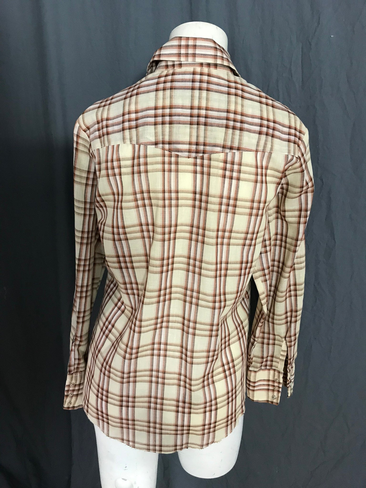 Vintage DC Dee Cee tan western cowboy shirt 36 M