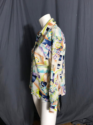 Vintage 1970’s women’s butterfly collar shirt L