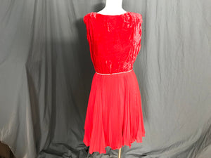 Vintage 1960’s red velvet rhinestone party dress L