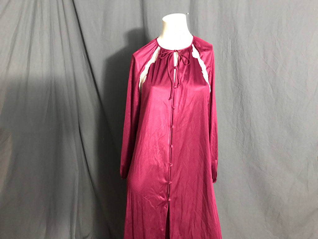 Vintage G’s 1970’s maroon long robe lingerie M