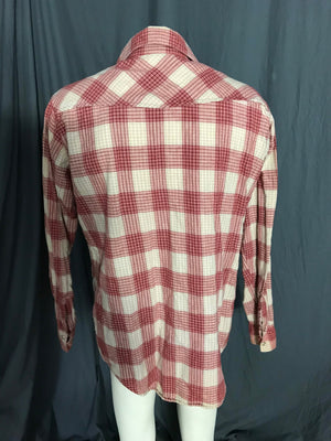 Vintage JCPenney flannel cowboy western plaid shirt L