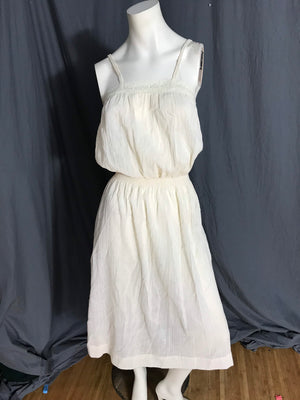 Vintage off white hippie boho cotton prairie sun dress S M