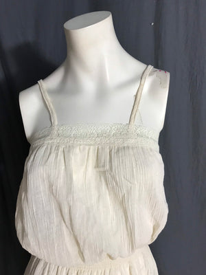 Vintage off white hippie boho cotton prairie sun dress S M