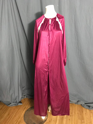 Vintage G’s 1970’s maroon long robe lingerie M