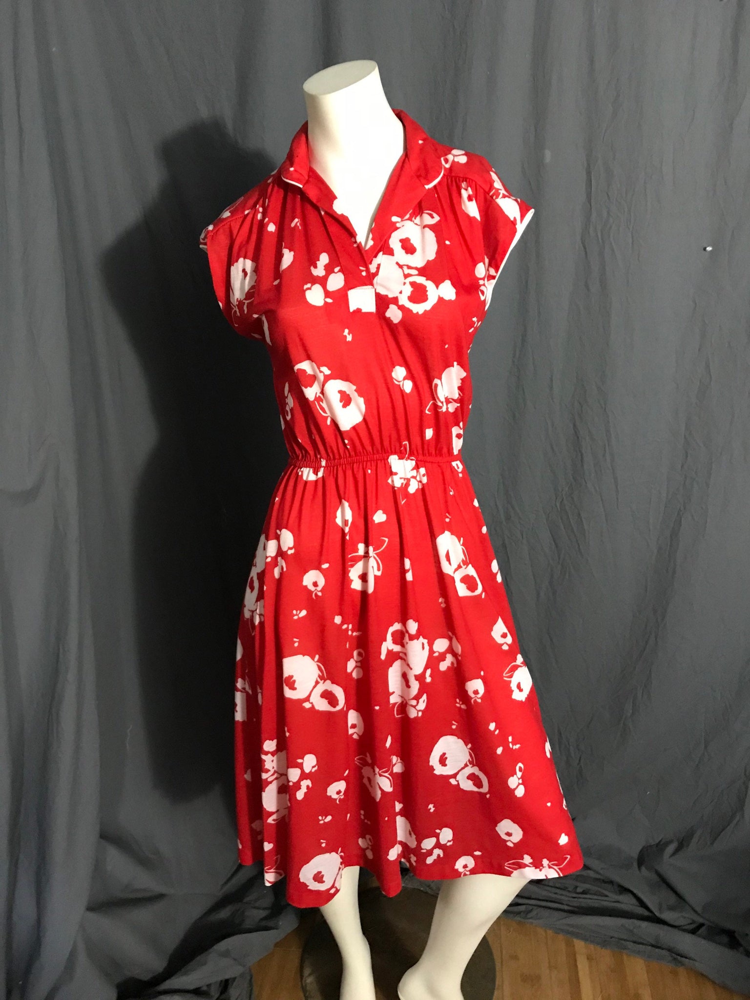 Vintage 1980’s Luci Pellini red and white dress 10 M