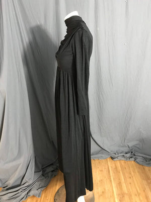 Vintage 1970’s long black Cirette maxi dress M