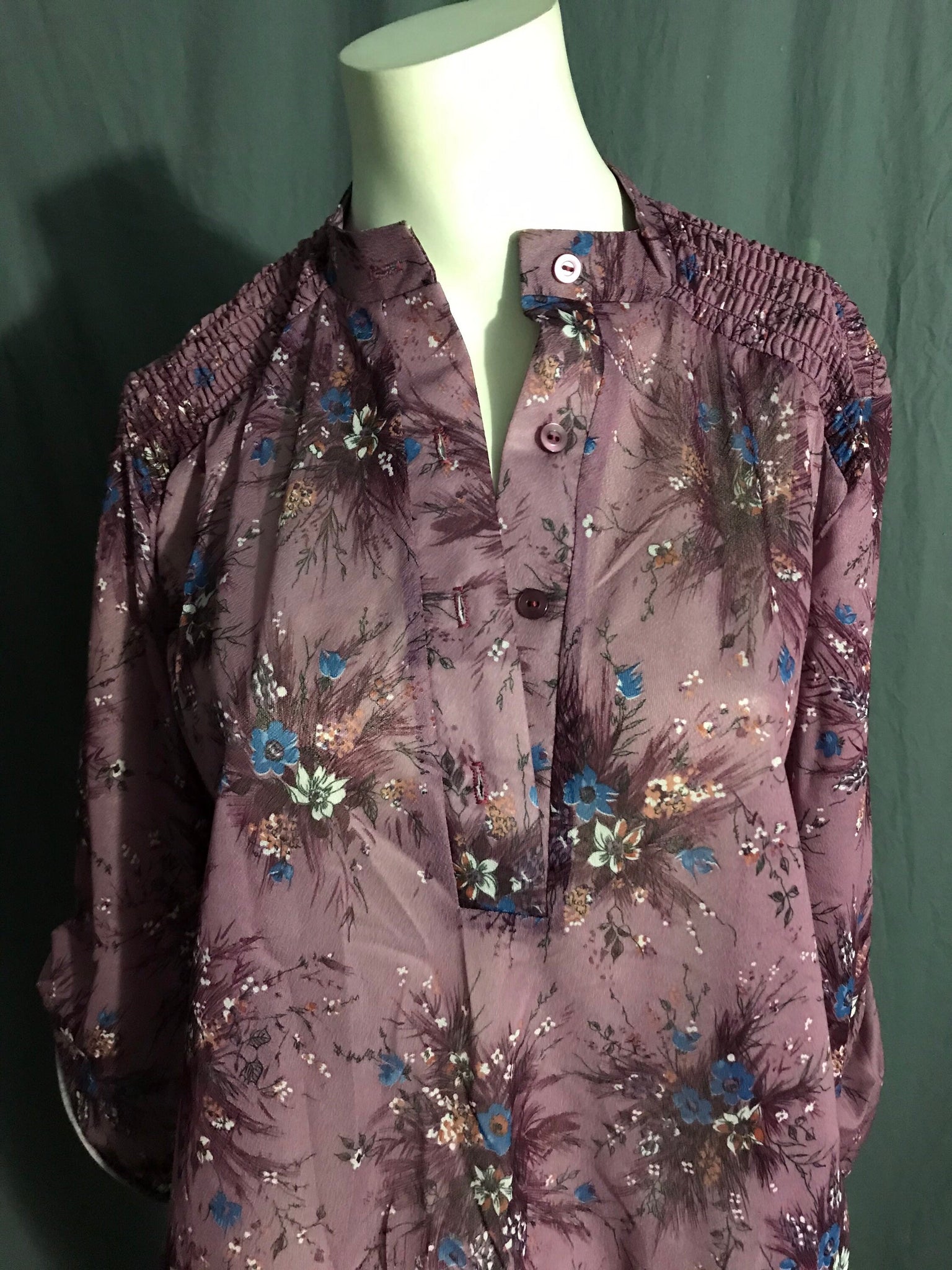 Vintage 1970’s purple sheer shirt tunic S