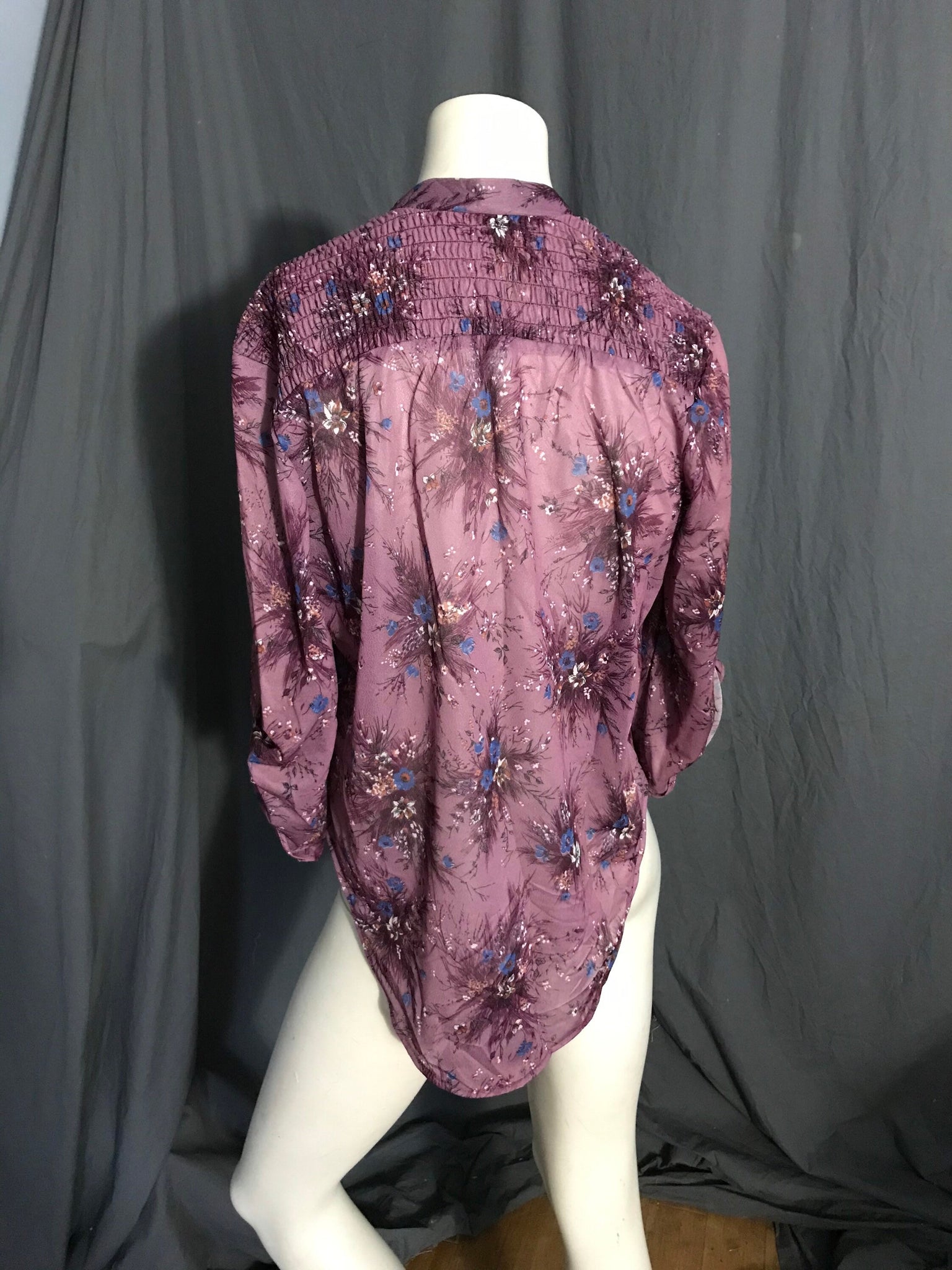 Vintage 1970’s purple sheer shirt tunic S