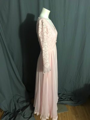 Vintage 1960’s 70’s Miss Elliette long pink formal dress M L