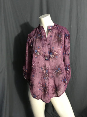 Vintage 1970’s purple sheer shirt tunic S