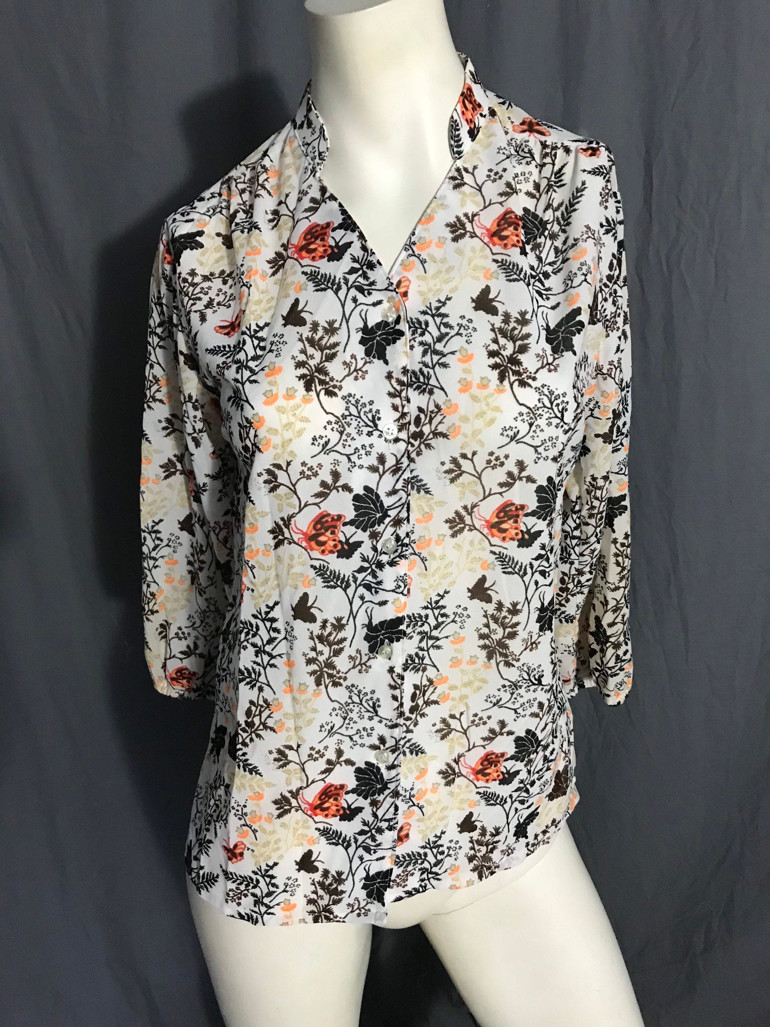 Vintage 1970’s Joyce semi sheer polyester knit shirt M