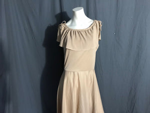 Vintage tan 1970’s polyester dress L