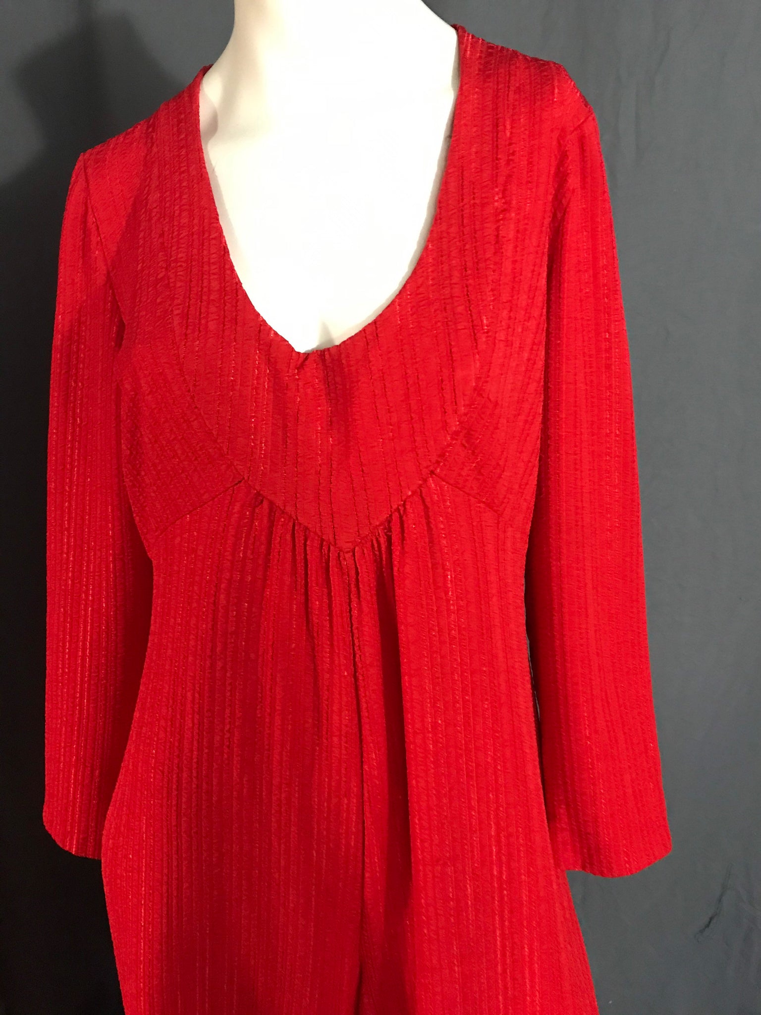 Vintage 1970’s red wide leg jumpsuit volup L