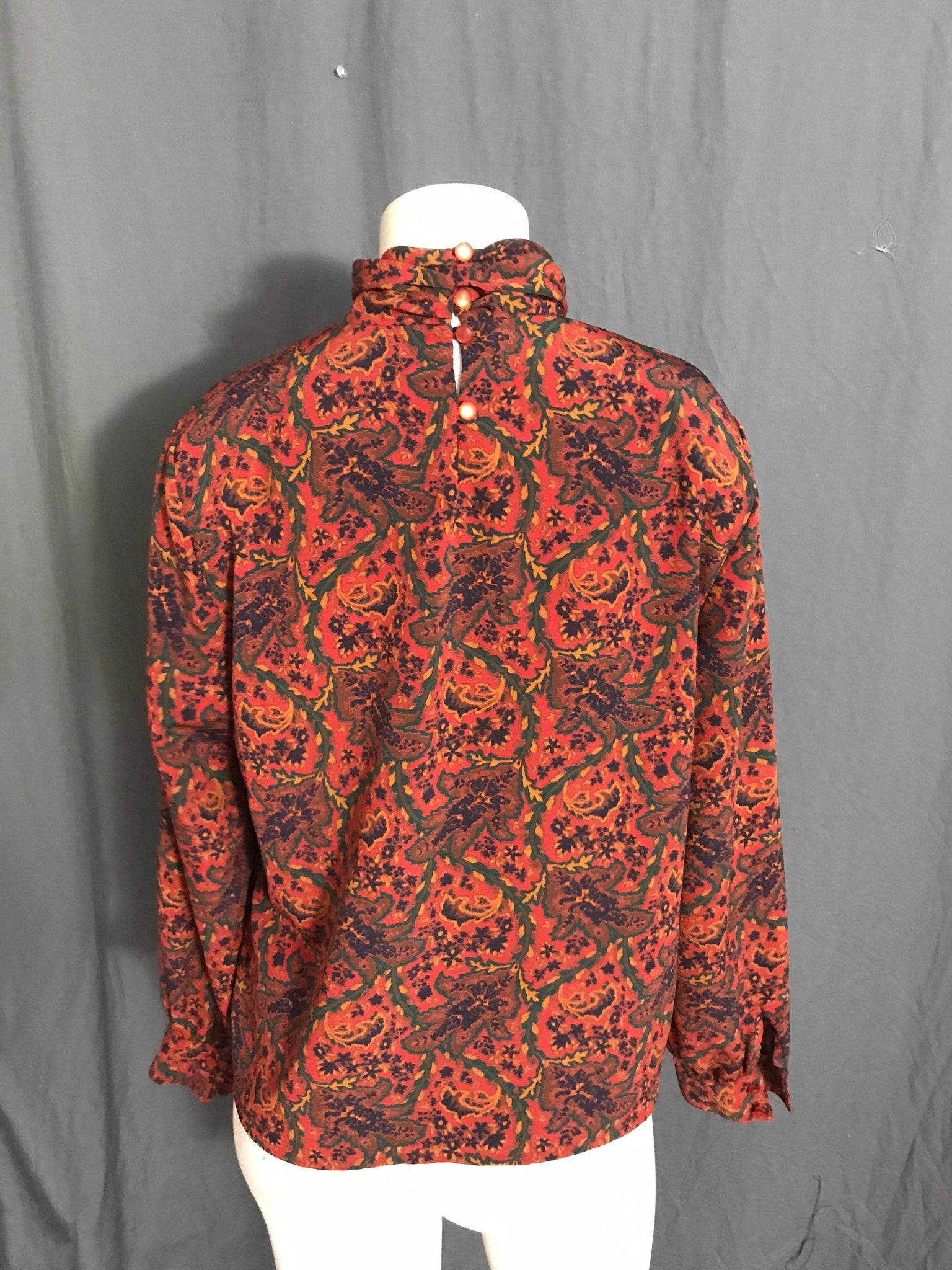 Vintage 1980’s Personal Petites paisley high neck blouse 10