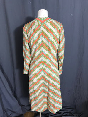 Vintage 1970’s chevron striped dress M L