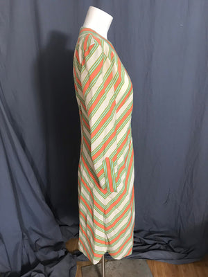 Vintage 1970’s chevron striped dress M L