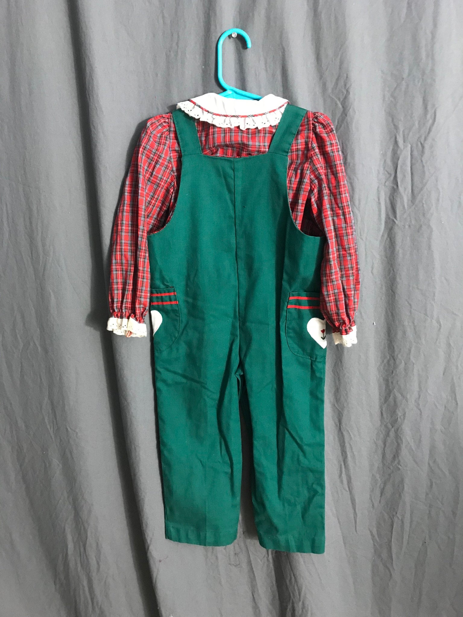 Vintage 80’s Bryan & Co baby girls overalls and shirt