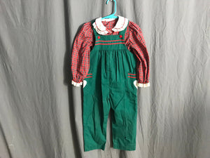 Vintage 80’s Bryan & Co baby girls overalls and shirt