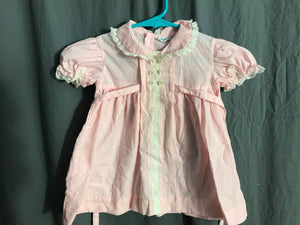 Vintage Nannette pink striped baby dress