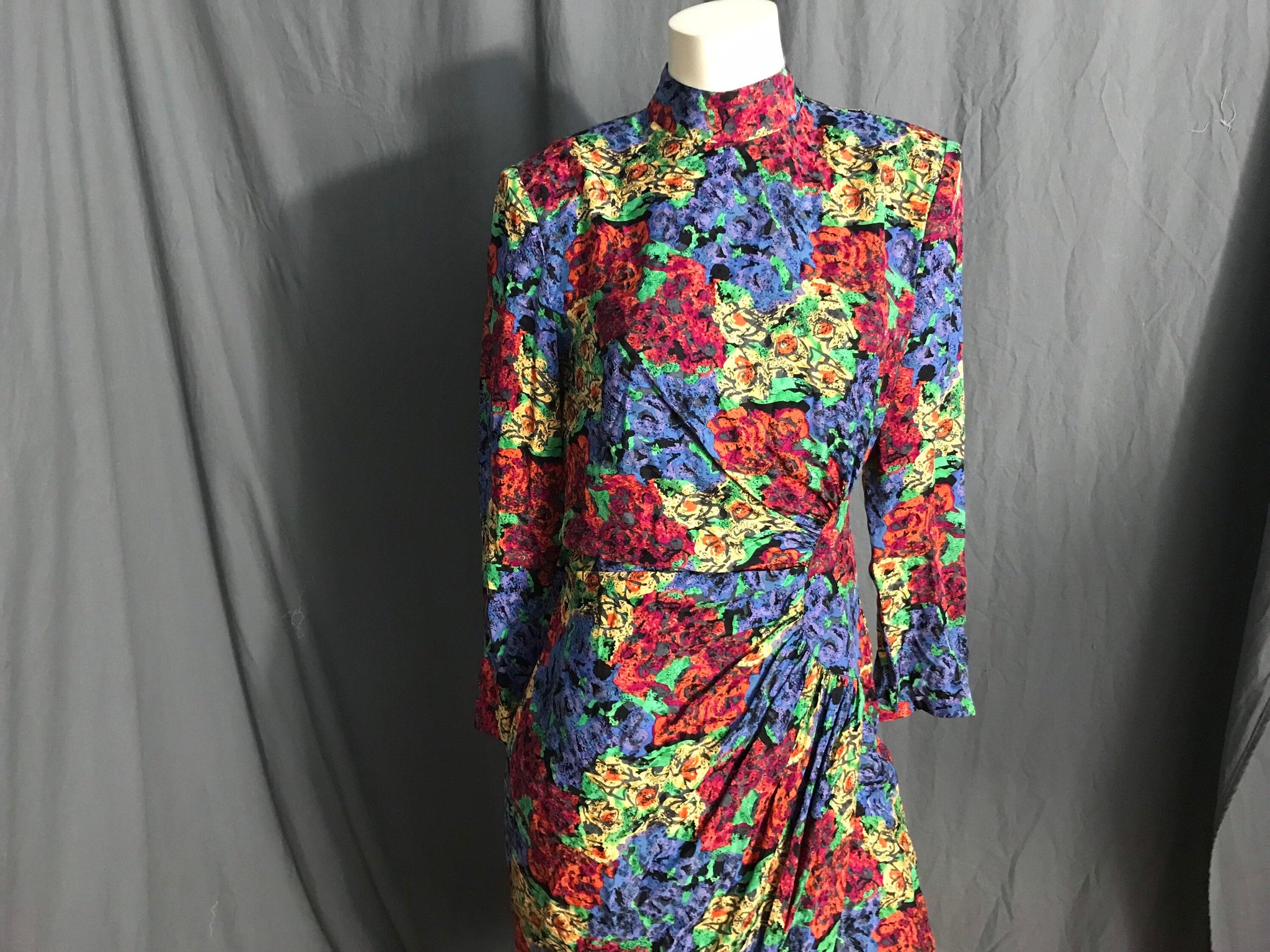 Vintage 1980’s Julie Francis 40’s style silk dress 6