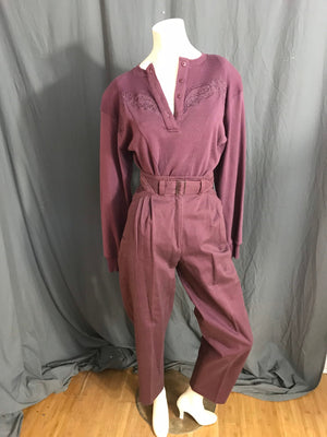 Vintage 1980's Changes purple pantsuit S M