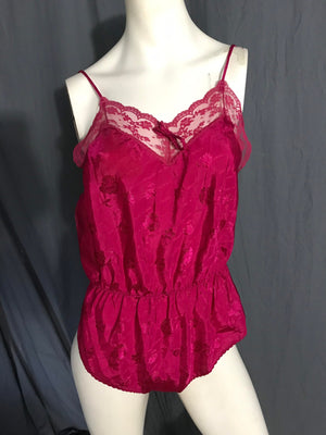 Vintage maroon 80’s Avon lingerie teddy S