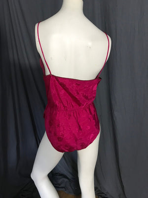 Vintage maroon 80’s Avon lingerie teddy S