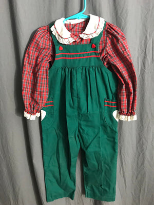 Vintage 80’s Bryan & Co baby girls overalls and shirt