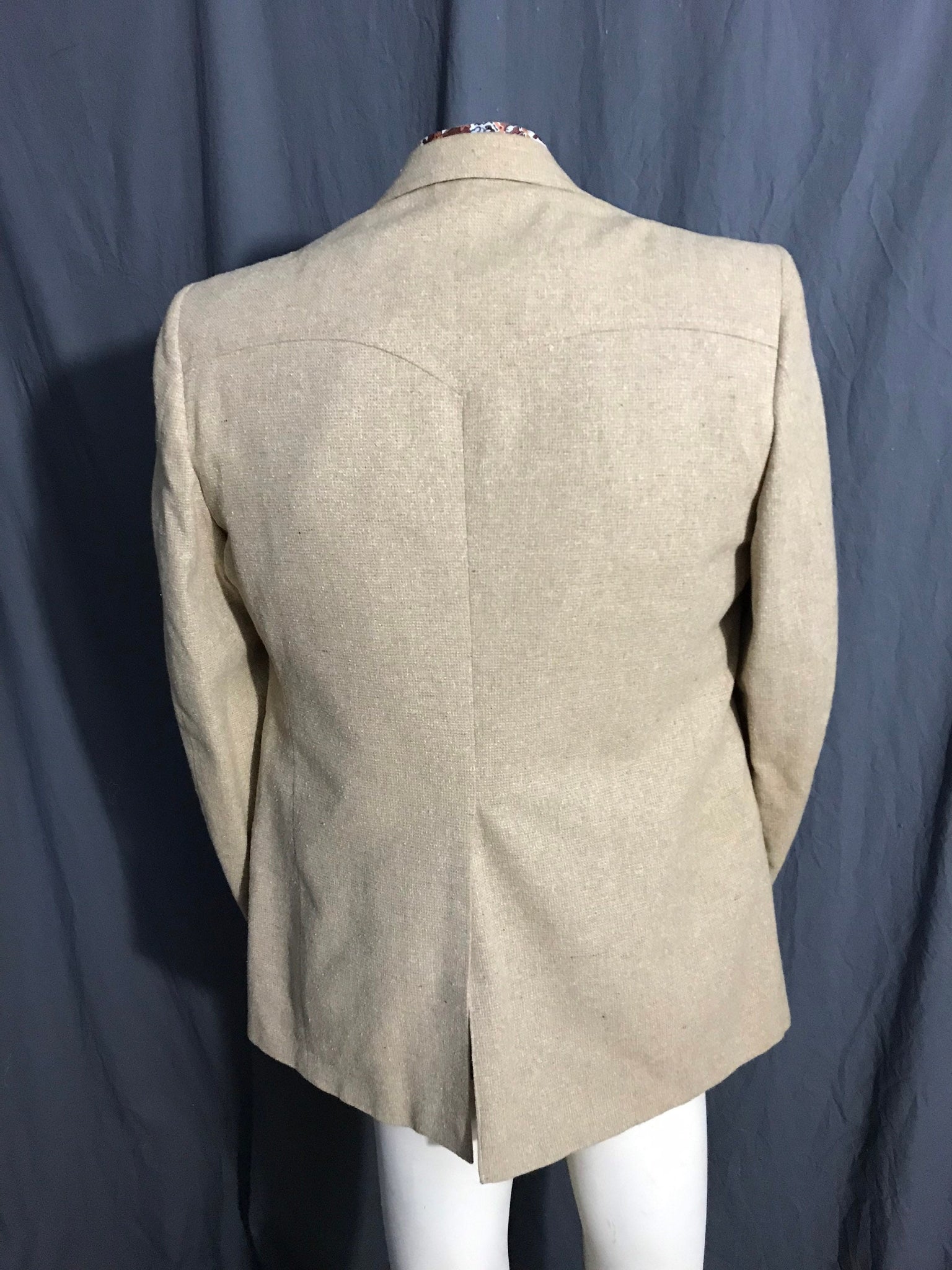 Vintage Panhandle Slim tan woven western suit jacket 42