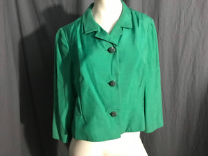 Vintage Kelly green 50's short dress jacket L