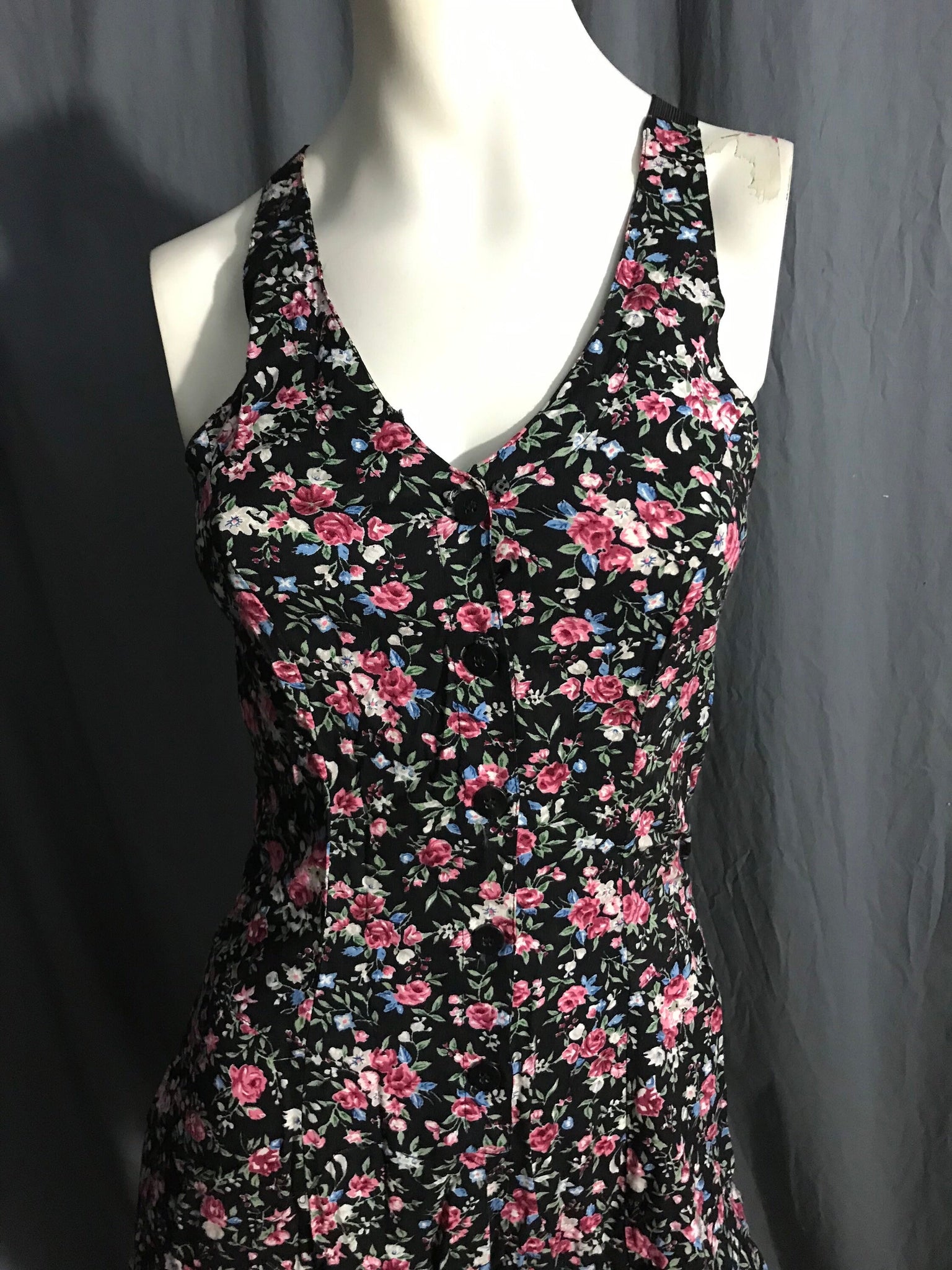 Vintage 80's rayon Pellini floral jumpsuit romper 5/6 S