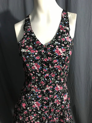 Vintage 80's rayon Pellini floral jumpsuit romper 5/6 S